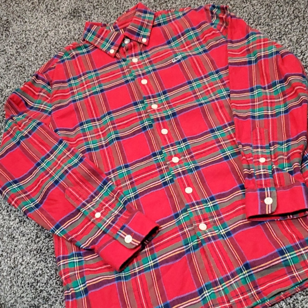 Vineyard Vines Boys Tartan Plaid Flannel Shirt